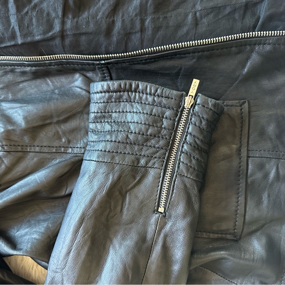 Tory Burch Black Leather Jacket size 12 - Picture 4 of 13